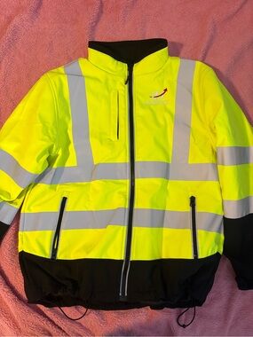High-Visibility Yellow Reflective Work Windbreaker Jacket - Loresko